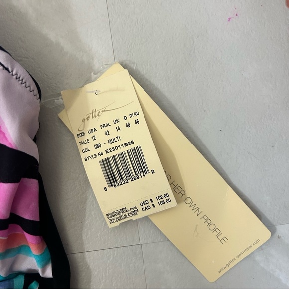 Profile by Gottex Women's Wild Parade Halter Tankini One Piece Swimsuit NWT - Picture 4 of 4